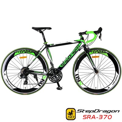 【台中-大明自行車】【StepDragon】SRA-370 順風者 日本Shimano 21速 (黑綠)-（限自取）