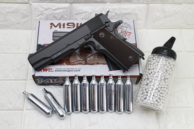[01] KWC M1911A1 手槍 CO2槍 + CO2小鋼瓶 + 奶瓶 KCB76AH ( 玩具槍短槍