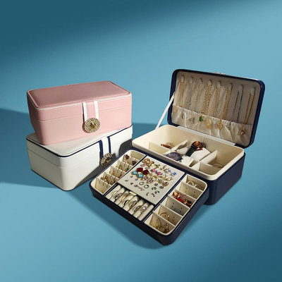 錶盒 展示盒 批發首飾盒子家用耳環項鏈首飾盒大容量高檔首飾展示盤飾品收納盒