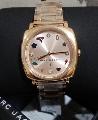 Marc by Marc  jacobs Mandy 方型錶盤 玫瑰金色不鏽鋼錶帶 石英 女士手錶 MJ3550