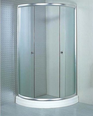 FUO衛浴: 90公分 圓弧形 乾濕分離淋浴房 人造石門檻 (G1001) 期貨!