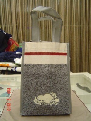 ROOTS 2013年 限量隠藏版-羅紋環保購物袋 (全新) 小型款 特價:200元