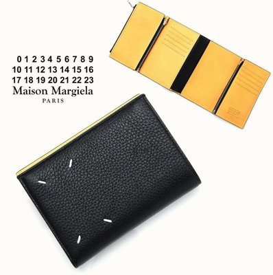 Maison Margiela   (黑色×黃色) 真皮中短夾 皮夾 錢包 中性款｜100%全新正品