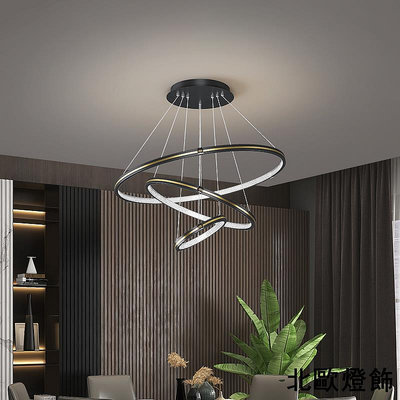 北歐吊燈現代簡約家用大氣客廳燈網紅創意燈具環形餐桌餐廳燈