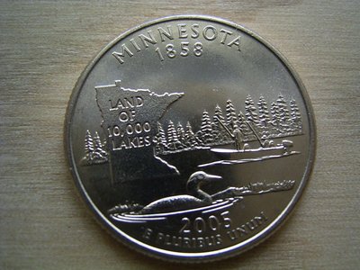2005-P Minnesota 美國 各大 50 洲 Washington 25C 1/4 Quarter 早期 錢幣