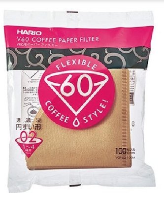 晴天咖啡☼ VCF-02-100M無漂白濾紙1-4杯用100入 日本HARIO V60圓錐濾杯V02 濾紙手沖咖啡