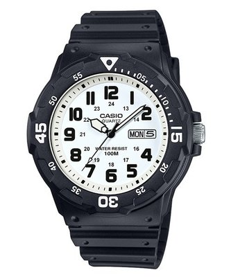 CASIO卡西歐魅力潛水風格黑框白面.黑框藍面型男運動腕錶 型號：MRW-200H-7B2VDF