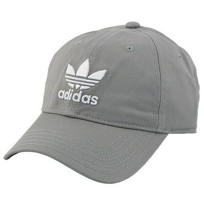 【AYW】ADIDAS ORIGINALS TREFOIL CAP 淺灰 電繡 復古 老帽 彎帽 棒球帽 鴨舌帽 遮陽帽