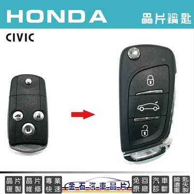 HONDA 本田 CIVIC 汽車鑰匙 遙控器 備份鎖匙 鑰匙拷貝 複製 摺疊鑰匙