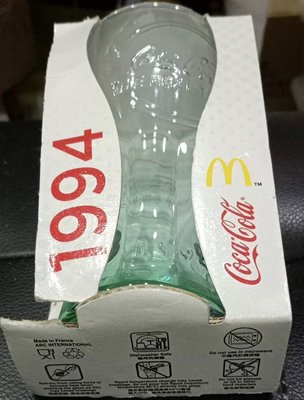 收藏品 可口可樂 1994 麥當勞 曲線 綠色 360毫升 杯子 玻璃杯 法國製 造型 經典 可面交
