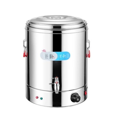 [精品]220v不銹鋼電熱保溫桶商用雙層蒸煮桶開水桶大容量保溫湯桶燒水桶粥桶.促銷 正品 現貨