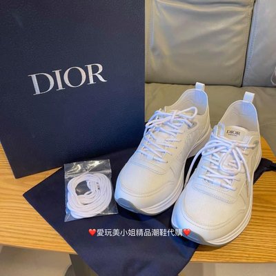 Dior 男款 B25 白色老花休閒鞋👟