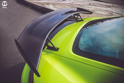 TWL台灣碳纖 Porsche 718 Cayman Boxster 真空石墨碳纖維 981 GT4 款卡夢大尾翼 尾翼