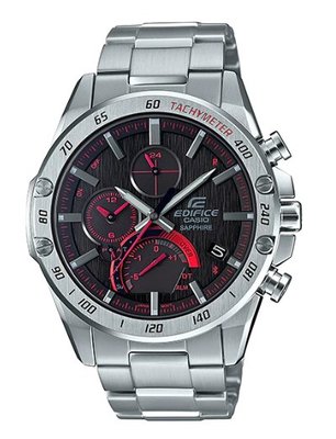 【萬錶行】CASIO  EDIFICE 輕薄太陽能藍寶石計時不鏽鋼腕錶  EQB-1000XD-1A