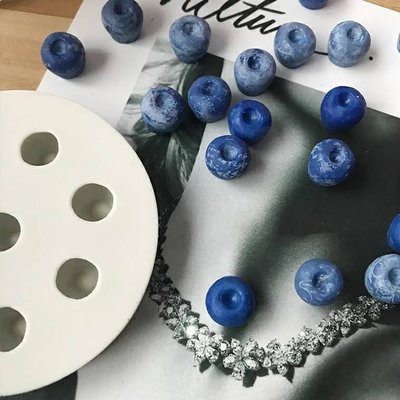 🚀台灣現貨 藍莓矽膠模具(非中空版模具，較耐用)（＃2）翻糖巧克力蛋糕裝飾黏土彩陶模具
