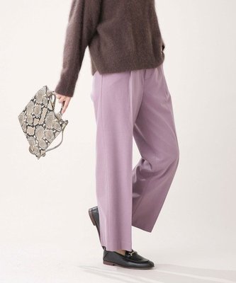 日牌 nano･universe 紫色混羊毛長褲 直筒褲 毛料 日本品牌 日本代購 復古 全新品