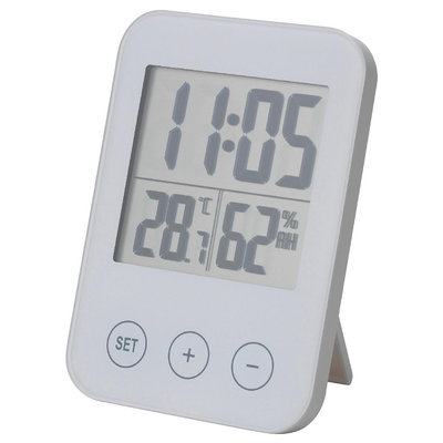 IKEA SLÅTTIS 時鐘/溼度計/溫度計［白］