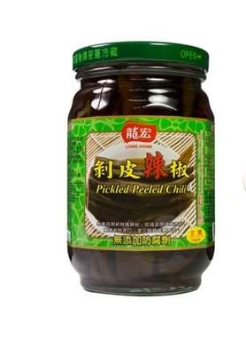 龍宏 剝皮辣椒 大罐 600克(固形量：190公克)