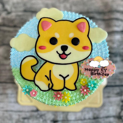 *CC手工蛋糕* - 小狗柴犬 六吋 造型蛋糕 生日蛋糕 (中和板橋，中和環球購物中心旁）