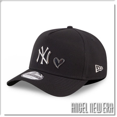 【ANGEL NEW ERA】NEW ERA MLB NY 紐約 洋基 經典黑 愛心 鐵牌 卡車帽 老帽 9FORTY