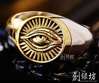 【創銀坊】神之眼 925純銀 戒指 眼睛 上帝之眼 共濟會 荷魯斯 哈雷 騎士 太陽 克羅心 埃及 刺青 紋身 神 戒子