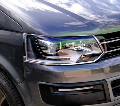 圓夢工廠 VW 福斯 Transporter T5 2009~2015 改裝 鍍鉻銀 車燈框 飾貼 前燈框 頭燈框
