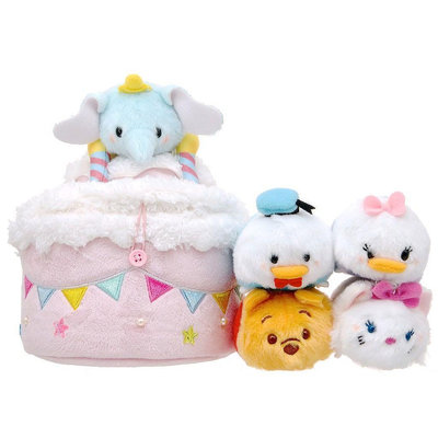 日本迪士尼 tsum tsum 生日蛋糕 4週年 小飛象 瑪麗貓 小熊維尼 唐老鴨