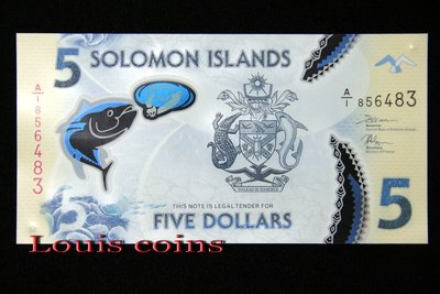 【Louis Coins】B003‧Solomon Islands‧2019所羅門群島‧5元塑膠鈔（299）