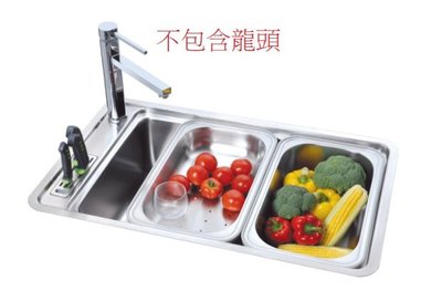 魔法廚房 台灣製造SE-1790A-W 防蟑方型不鏽鋼水槽 毛絲面 子母槽 菜刀架 菜刀組 附消音墊 瀝水盤