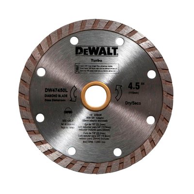 得偉 DEWALT 高性能渦輪切割鑽石鋸片 4.5"(115mm) DW47450L金剛石刀片 水泥切割片 石材切割