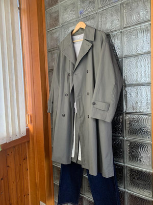 無印良品不易沾水寬版風衣大衣外套 男女通用l-xl灰色