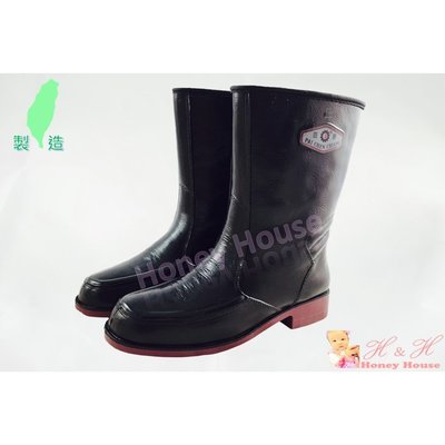HH - 9308 【百振江】 男款高筒雨鞋 皮紋雨鞋 晴雨兩用 台灣製造