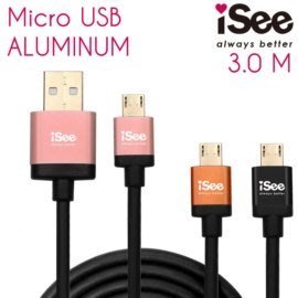 iSee IS-C83 鋁合金 Micro USB 充電/資料傳輸線(3M)