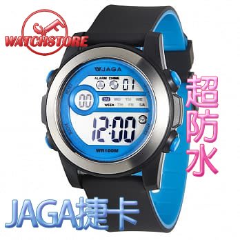 C&amp;F【JAGA捷卡】 M1196 超輕巧多功能運動電子錶 游泳用 超防水媲美卡西歐G-SHOCK