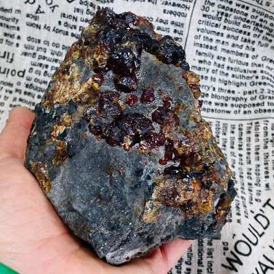 【二手】Wt127天然石榴石煙晶礦物晶體擺件地質科普教學礦石標本,隨 水晶 擺件 天然【十大雜項】-2683