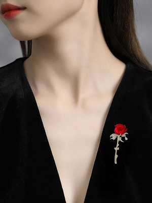 胸針【紫羅蘭正版】玫雅胸針高檔女紅色玫瑰花朵胸花新新款潮別針