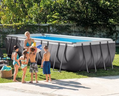INTEX26356長方形管架水池 成人大型家庭支架游泳池 別墅游泳池