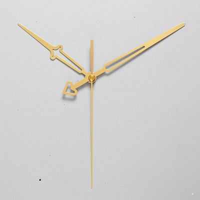 精工孔粗軸金屬鋁材鐘針DIY鐘表配件時針分針秒針掛鐘指針金色