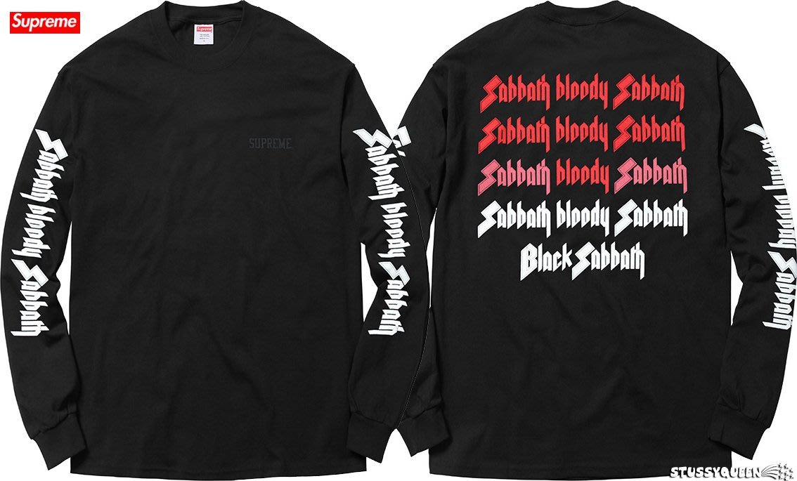 超搶手】2016 搖滾聯名Supreme x Black Sabbath Bloody LS Tee S M L