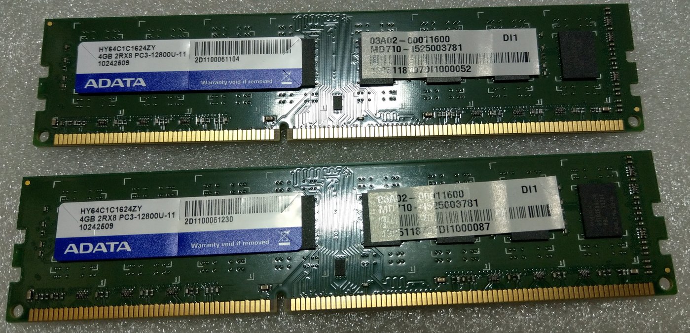 威剛ADATA PC3 12800U-11 DDR3 1600 4GB雙面記憶體ASUS主機拆機良品