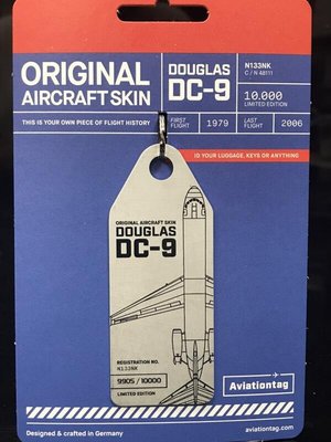[RBF]現貨!AviationTags Spirit Airlines DC-9 N133NK 蒙皮鑰匙圈