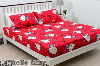 【Hello kitty-粉紅佳人】單人床包+舖棉2用被套三件組.正版授權 台灣精製