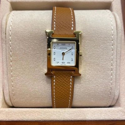 J-Shop Luxury 精品店 hermes 21mm pm size H hour gold 錶帶 金框 女裝手錶