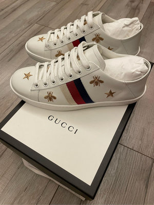 Gucci Ace 'Bees and Stars' 小白鞋 經典 刺繡 蜜蜂 星星 36+