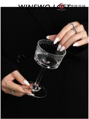 免運-{Paris Dancer巴黎舞女} 中古風法式玻璃杯VINTAGE高腳杯水晶酒杯-元渡雜貨鋪