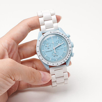 錶帶適omega×Moonswatch表帶陶瓷斯沃琪歐米茄史努比snoopy聯名表帶