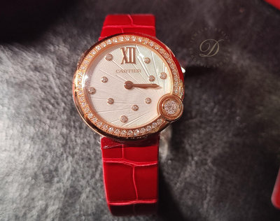 【低調的奢華】卡地亞 CARTIER 全新 玫瑰金 原鑲鑽錶 錶徑30mm 原裝石英機芯 白氣球~原廠盒單 國內AD