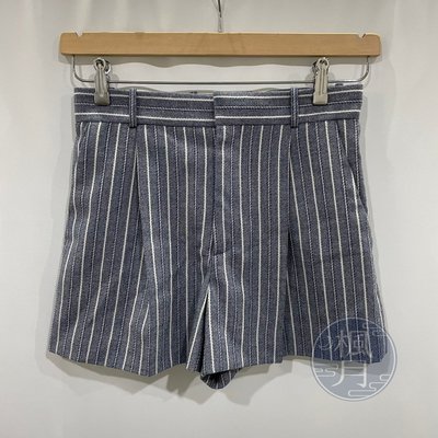 BRAND楓月 Christian Dior CD 迪奧 藍條紋短褲 #36 女裝 休閒 短褲 100%羊毛 桑蠶絲