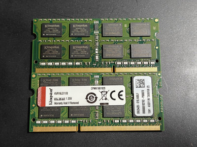 [拆機良品]8GB DDR3L 1600 筆電記憶體(1.35V)金士頓、創見、三星、海力士(現代)、記憶科技、威剛，雙面顆粒，量購優惠