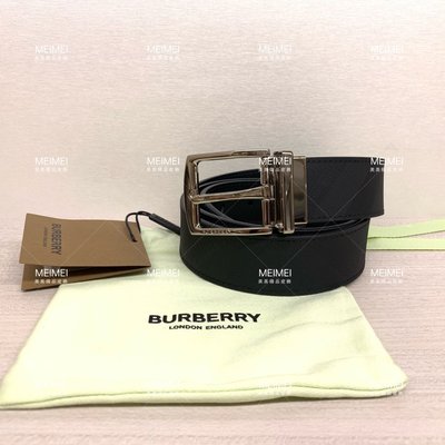 30年老店 預購 BURBERRY 經典 銀色帶頭 灰色 格紋皮帶 95 100 公分